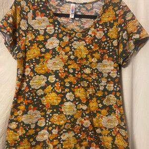 LuLaRoe Multicolor Abstract Short Sleeve Top
